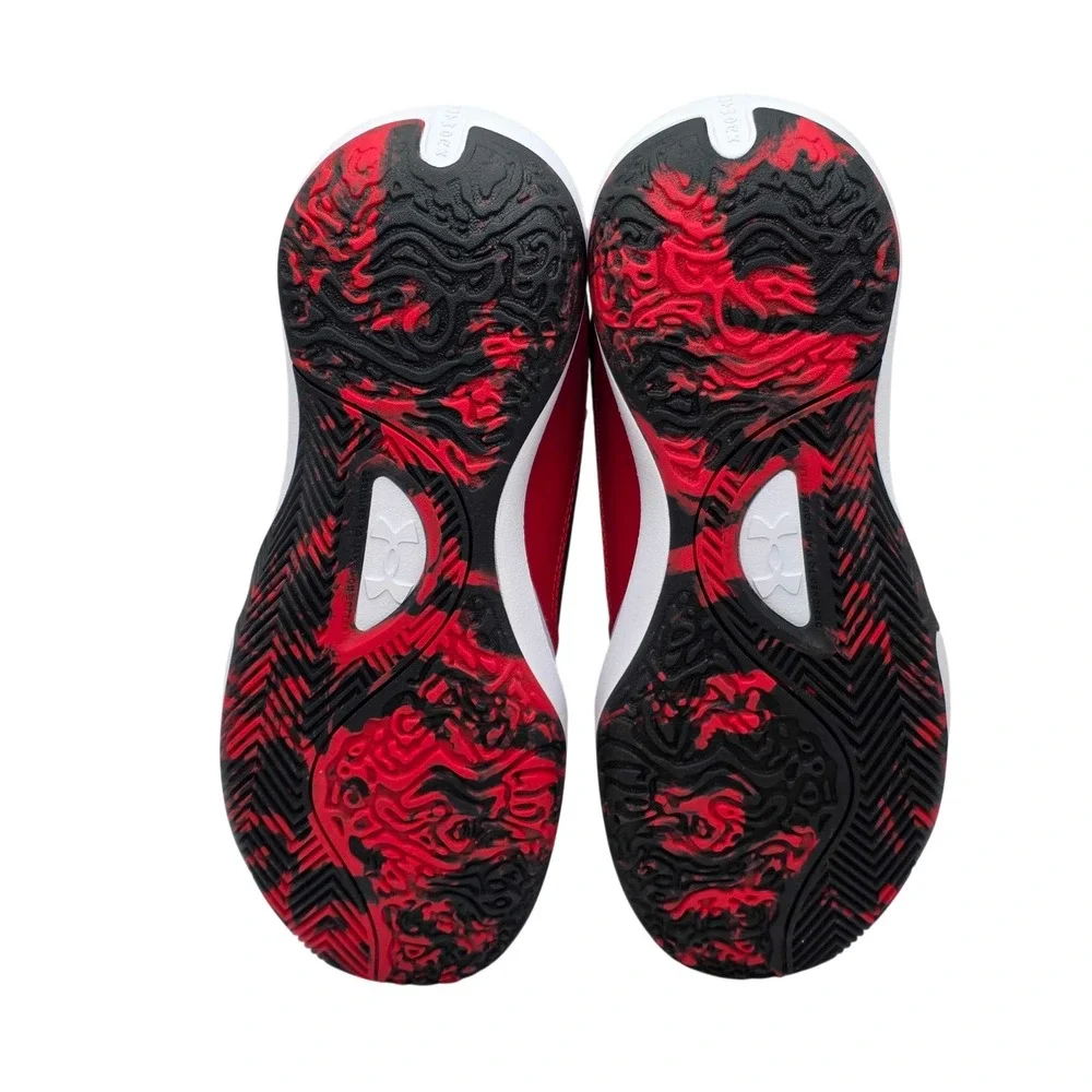 Under Armour Lockdown 7 Basketball Sneakers Men's 9.5 Women's 11 Red Black NEW
